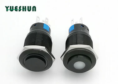 19mm beleuchtete Aluminiumdrucktastenschalter-hohes Rundkopf-Blau weiße LED