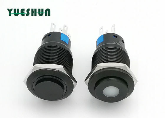 Qualität  19mm Aluminum Push Button Switch High Round Head Blue White LED Lighted Fabrik