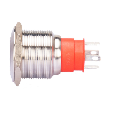 22mm Ip67 Drucktastenschalter-Ring Led Illuminated High Current-Selbstzurückstellen-Verschluss-Stahl
