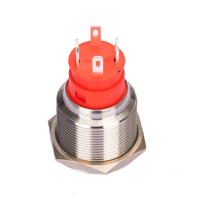 22mm Ip67 Drucktastenschalter-Ring Led Illuminated High Current-Selbstzurückstellen-Verschluss-Stahl