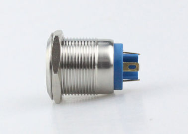 Platten-Berg-Drucktastenschalter 19mm Pin Terminal Silver Alloy 1NO des Selbstzurückstellen-LED