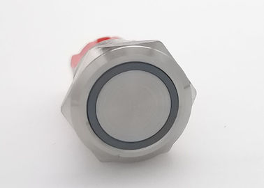 Symbol Chrome der 16mm überzog hohes gegenwärtiges 10A Drucktastenschalter-1NO des Ring-LED Messing