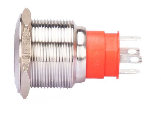 Hohe gegenwärtige 22mm Platten-Berg-Drucktastenschalter-verriegelnde flache runde Momentanfarbe